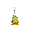 Pet Frog Key Chain Acrylic 2D Flat Christmas Tree Pendant Design