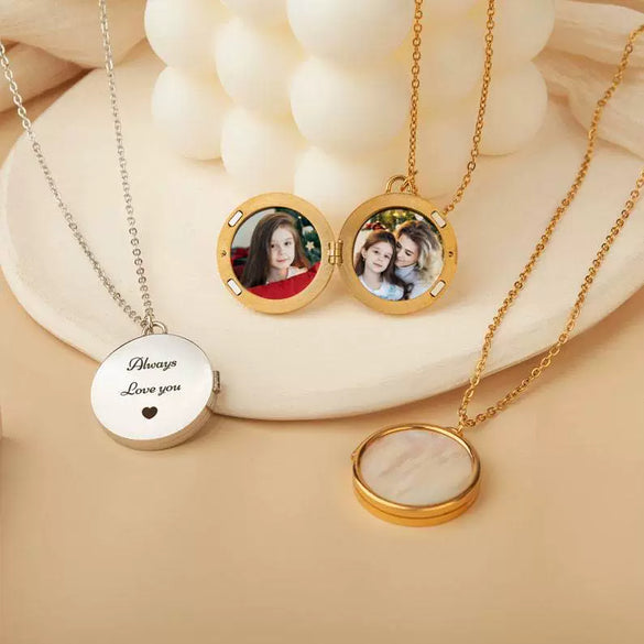 Pet Photo Album Necklace Titanium Steel Geometric Electroplating For Women