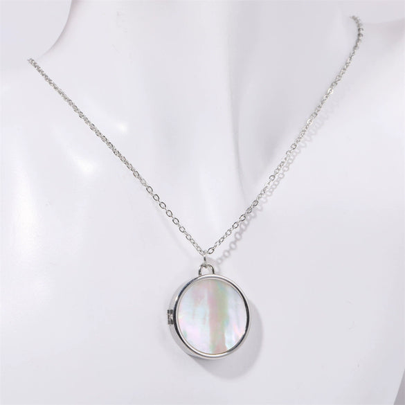 Pet Photo Album Necklace Titanium Steel Geometric Electroplating For Women