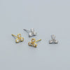 Petal Earrings 925 Silver Clover Zircon Electroplated Women's Light Luxury Flower Style