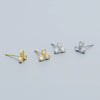 Petal Earrings 925 Silver Clover Zircon Electroplated Women's Light Luxury Flower Style