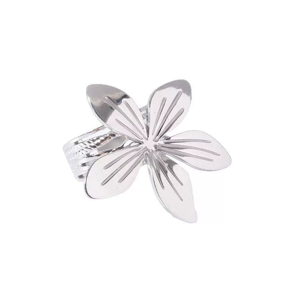 Petal Ring Titanium Steel Fashion Flower Design Electroplated For Women