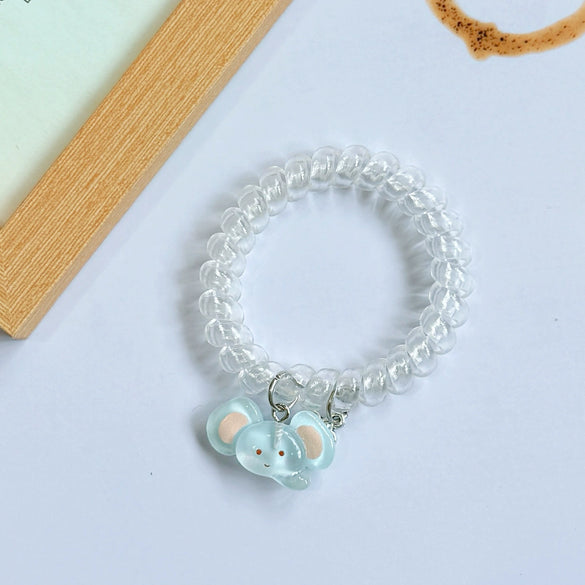 Phone Coil Pendant Hair Tie Mixed Materials Handmade Cute Bear Cartoon Female Headwear