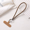 Phone Strap Pendant Artificial Leather Vintage Handmade Knitting Wood Grain Car Ornament Hanging Accessories