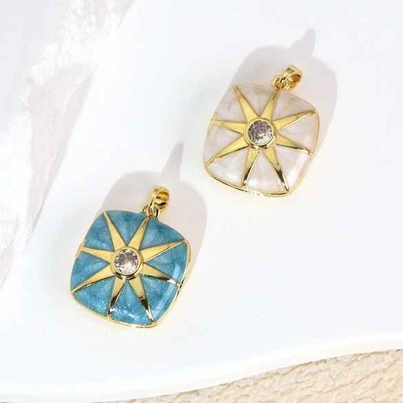 Photo Album Drop Oil Pendant Accessories Copper Geometric Electroplated For Female