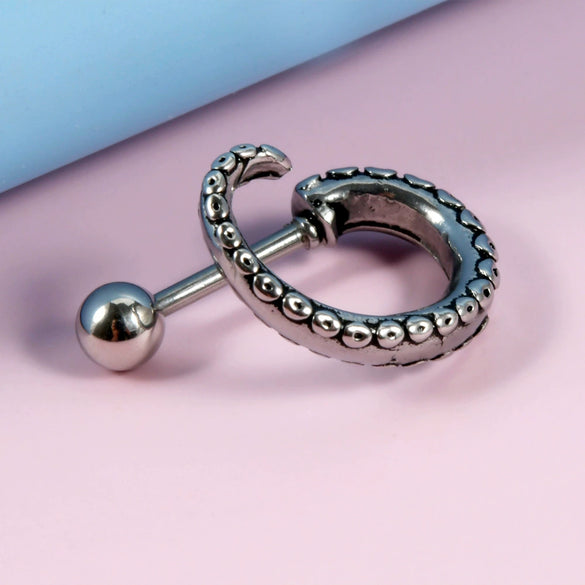 Pierced Lip Ring Stainless Steel Squid Tentacles Punk Fashion Electroplated Lip Ornament