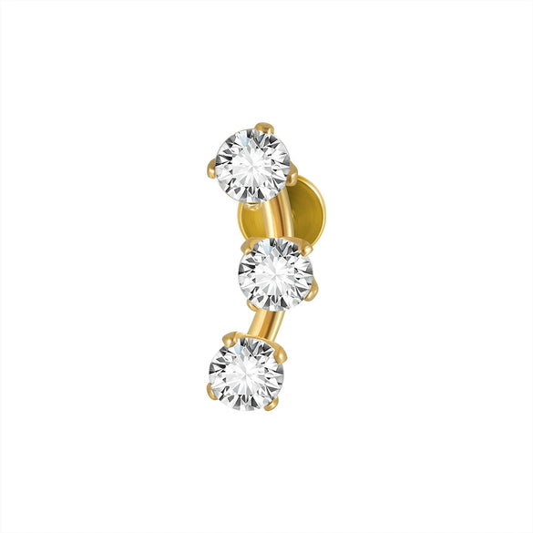 Piercing Ear Bone Nails Stainless Steel Geometric Simple Style Electroplated