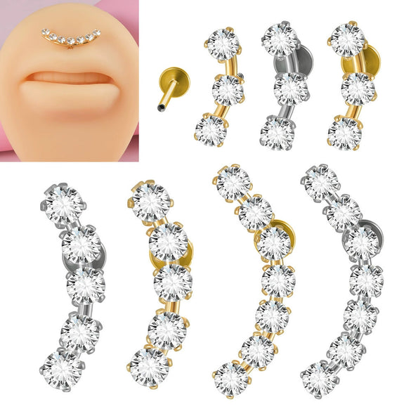 Piercing Ear Bone Nails Stainless Steel Geometric Simple Style Electroplated
