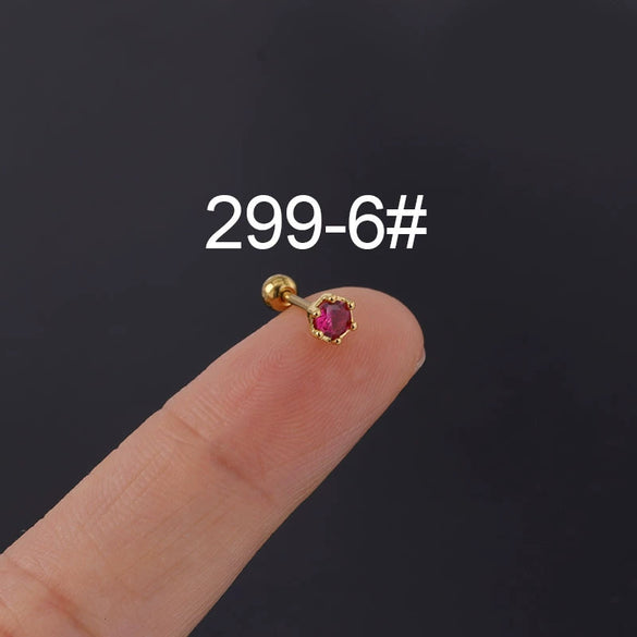 Piercing Ear Nail Stainless Steel Geometric Natural Style Electroplated Fashion Jewelry