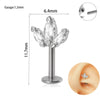 Piercing Earrings Stainless Steel Copper Crown Flower Inlaid Zircon