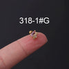 Piercing Earrings Stainless Steel Heart Tourmaline Gradient Zircon Electroplated