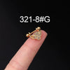 Piercing Earrings Stainless Steel Thin Rod Screw Ball The Crown Electroplated