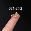 Piercing Earrings Stainless Steel Thin Rod Screw Ball The Crown Electroplated