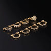 Piercing Earrings Stainless Steel Thin Rod Screw Ball The Crown Electroplated