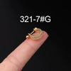 Piercing Earrings Stainless Steel Thin Rod Screw Ball The Crown Electroplated