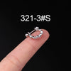 Piercing Earrings Stainless Steel Thin Rod Screw Ball The Crown Electroplated