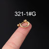 Piercing Earrings Stainless Steel Thin Rod Screw Ball The Crown Electroplated