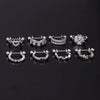 Piercing Earrings Stainless Steel Thin Rod Screw Ball The Crown Electroplated
