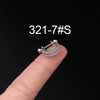 Piercing Earrings Stainless Steel Thin Rod Screw Ball The Crown Electroplated