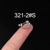Piercing Earrings Stainless Steel Thin Rod Screw Ball The Crown Electroplated