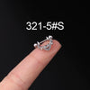 Piercing Earrings Stainless Steel Thin Rod Screw Ball The Crown Electroplated