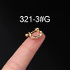 Piercing Earrings Stainless Steel Thin Rod Screw Ball The Crown Electroplated