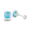 Piercing Earrings Titanium Steel Eightsided Rose Cut Flower Shape Zirconia Fashion Unisex
