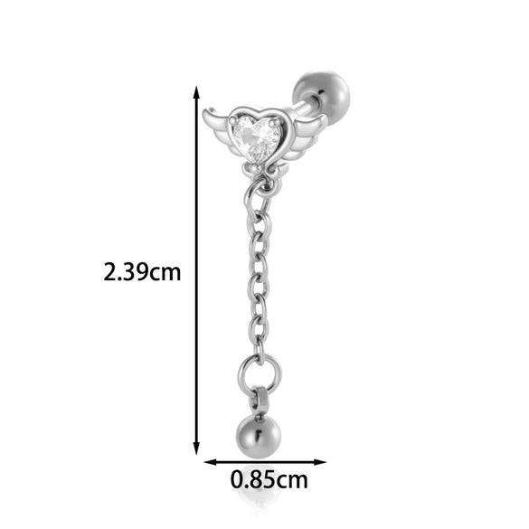 Piercing Earrings Titanium Steel Geometric Electroplated For Women