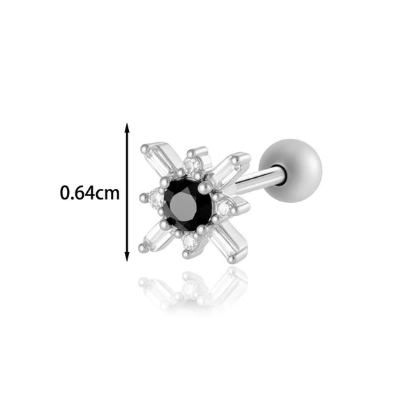 Piercing Earrings Titanium Steel Geometric Electroplated For Women