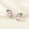 Piercing Earrings Titanium Steel Gourd Shape Bow Retro Zirconia