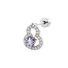 Piercing Earrings Titanium Steel Gourd Shape Star Zircon Retro Style Unisex