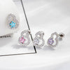 Piercing Earrings Titanium Steel Gourd Shape Star Zircon Retro Style Unisex