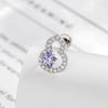 Piercing Earrings Titanium Steel Gourd Shape Star Zircon Retro Style Unisex