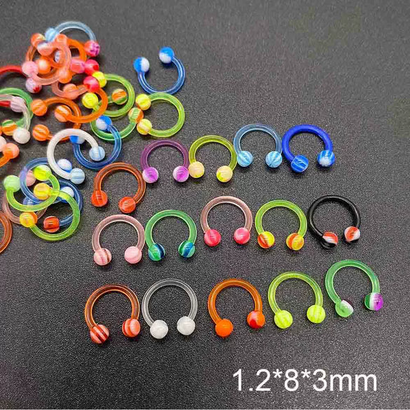 Piercing Jewelry Acrylic Geometric Style Unisex Soft Rod Nose Ring And Mixed Piercing Set