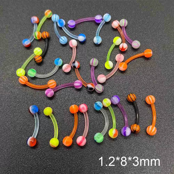 Piercing Jewelry Acrylic Geometric Style Unisex Soft Rod Nose Ring And Mixed Piercing Set