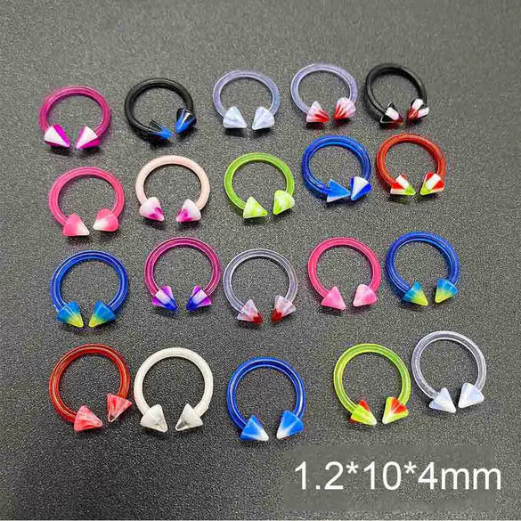 Piercing Jewelry Acrylic Geometric Style Unisex Soft Rod Nose Ring And Mixed Piercing Set
