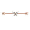 Piercing Jewelry Industrial Barbell Stud Earrings Butterfly Zircon Ear Bridge Double Ear Piercing Stainless Steel Geometric Electroplating Minimalist