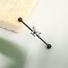 Piercing Jewelry Industrial Barbell Stud Earrings Butterfly Zircon Ear Bridge Double Ear Piercing Stainless Steel Geometric Electroplating Minimalist