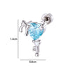 Piercing Jewelry Metal Heart Zircon Set Design