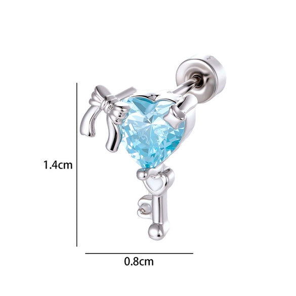 Piercing Jewelry Metal Heart Zircon Set Design