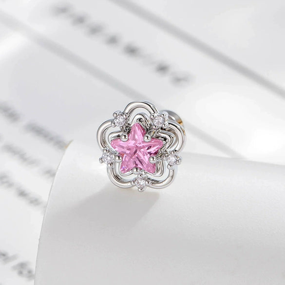 Piercing Jewelry Metal Zircon Star Flower Retro Style For Women
