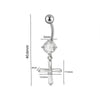Piercing Jewelry Navel Ring Cross Pendant Stainless Steel Heartshaped Butterfly Snakeshaped Zircon