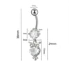 Piercing Jewelry Navel Ring Cross Pendant Stainless Steel Heartshaped Butterfly Snakeshaped Zircon