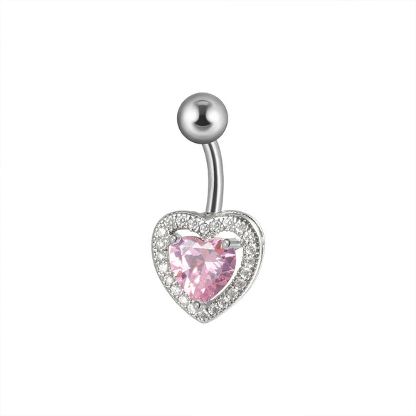 Piercing Jewelry Navel Ring Cross Pendant Stainless Steel Heartshaped Butterfly Snakeshaped Zircon