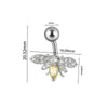 Piercing Jewelry Navel Ring Cross Pendant Stainless Steel Heartshaped Butterfly Snakeshaped Zircon