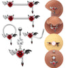 Piercing Jewelry Stainless Steel Devil Heart Shaped Electroplated Bat Series Nipple Ring Navel Ring Nose Nail Nose Ring Unisex
