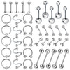 Piercing Jewelry Stainless Steel Diamondembedded Heart Shape Lip Nail Navel Nail Eyebrow Nail Ear Studs