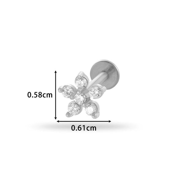 Piercing Jewelry Stainless Steel Flower Butterfly Electroplated For Women