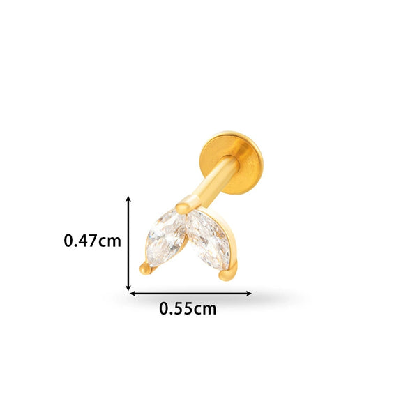 Piercing Jewelry Stainless Steel Flower Butterfly Electroplated For Women