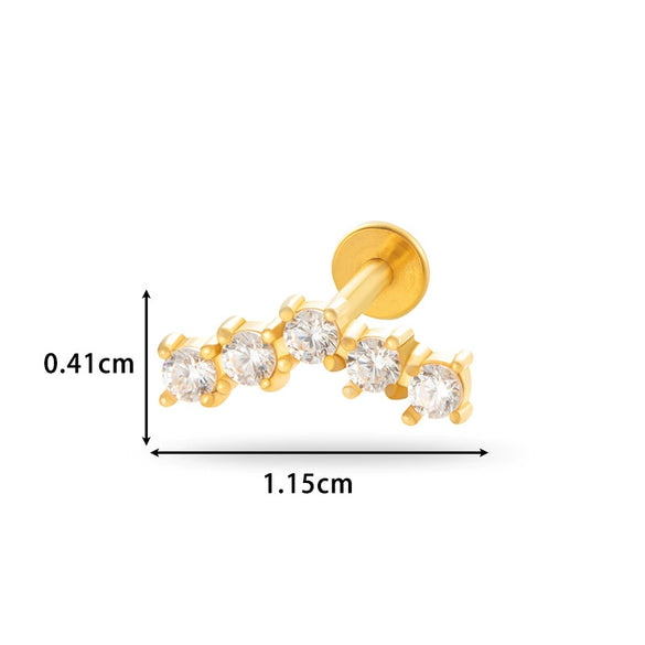 Piercing Jewelry Stainless Steel Flower Butterfly Electroplated For Women